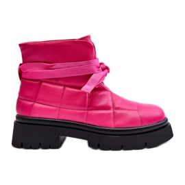 Women's Ankle Boots With Quilting And Lacing, Pink Bizzanti