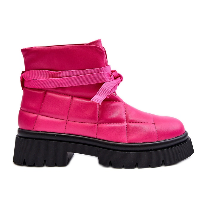 Women's Ankle Boots With Quilting And Lacing, Pink Bizzanti