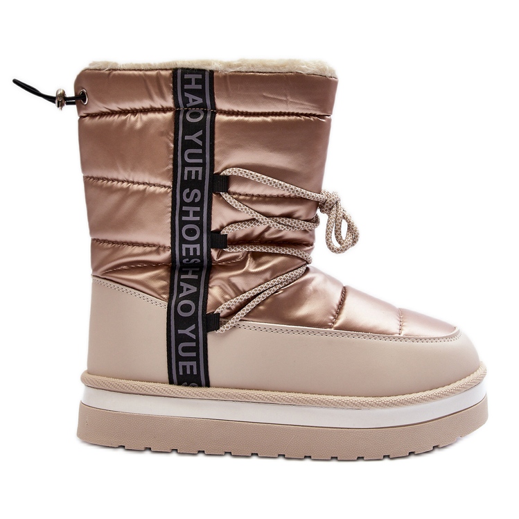 Women's Snow Boots With Lacing Beige Lilara