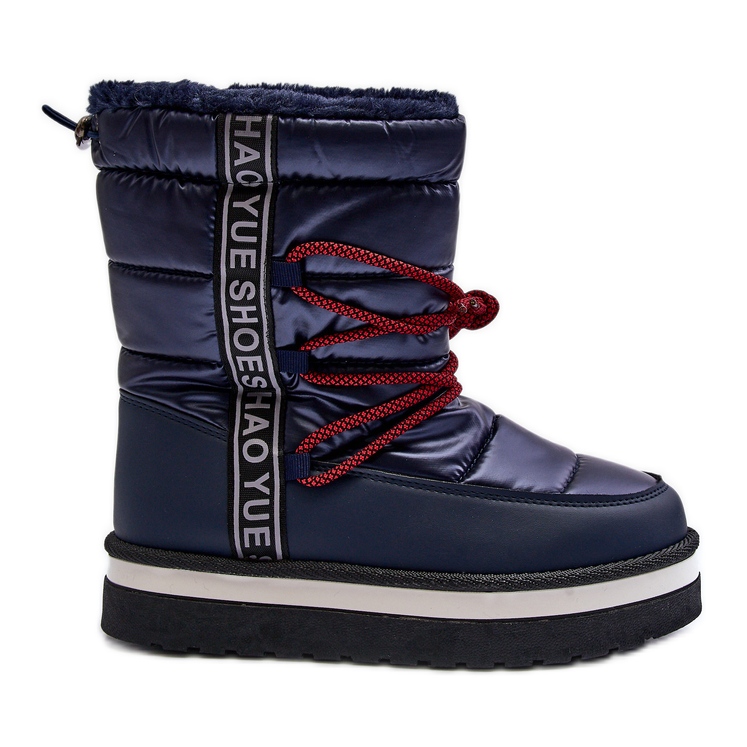 Women's Snow Boots With Laces Navy Blue Lilara Women's Snow Boots With Laces Navy Blue Lilara