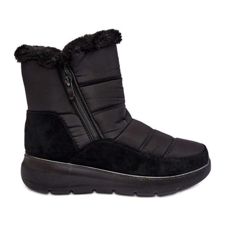 Women's Snow Boots With Fur Black Primose