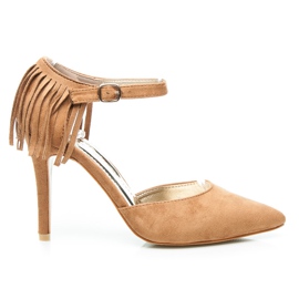 Cink Me Boho fringed heels brown