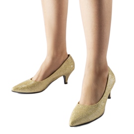 Pescara gold brocade low pumps golden
