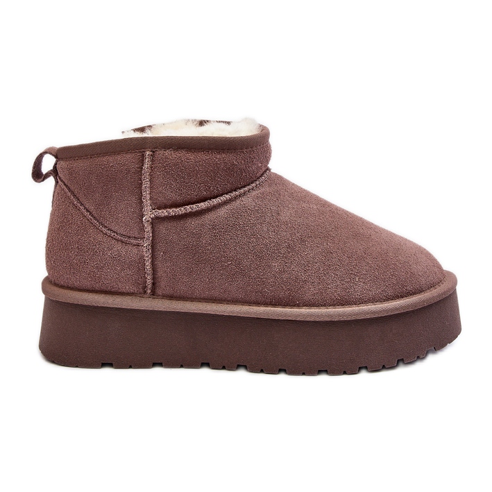 Fashionable Khaki Nucca Suede Low Snow Boots beige
