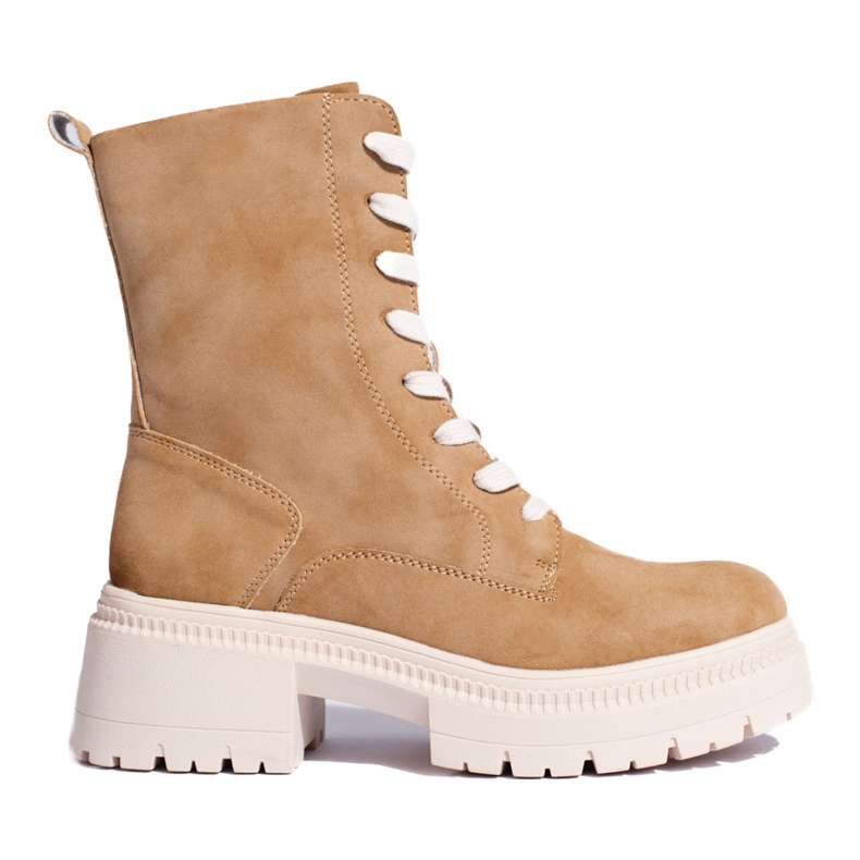 W. Potocki Potocki camel lace-up ankle boots brown