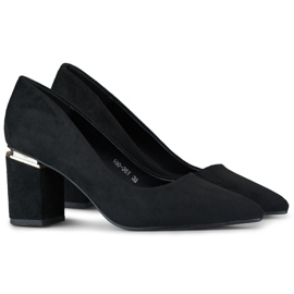 Black women's suede high-heeled pumps Black women's suede high-heeled pumps