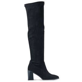 Women's over-the-knee high-heeled boots black