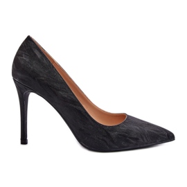 Black Klonisa high heels decorated with glitter