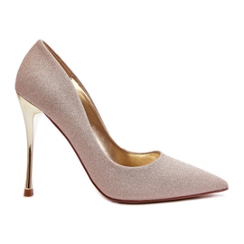 Tiberon's Gold Glitter High Heels golden