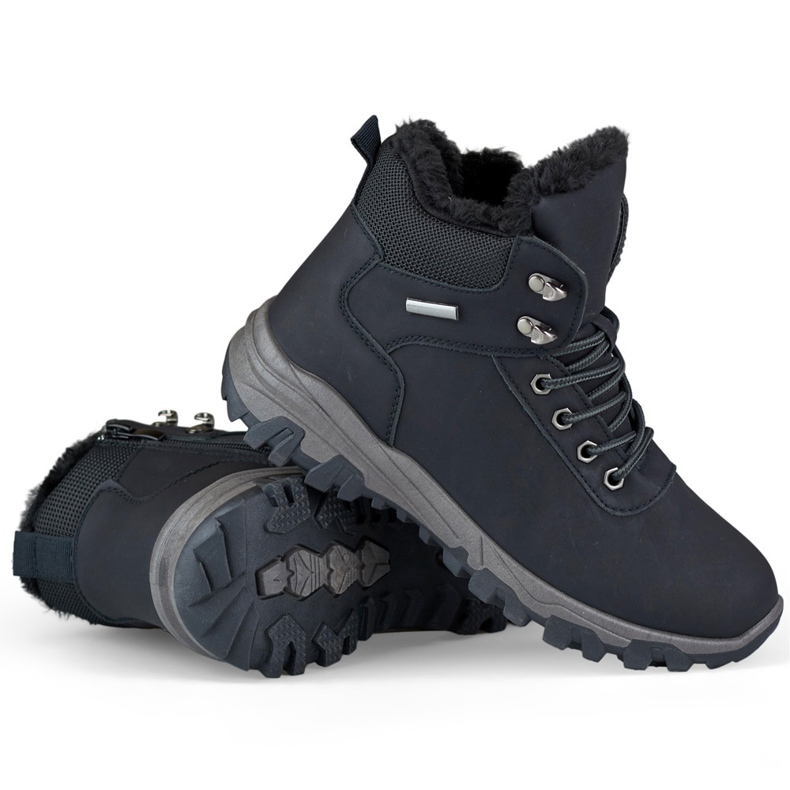 High trekking boots, black women's mountain shoes