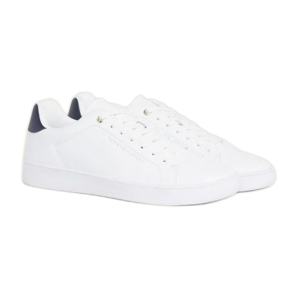 Tommy Hilfiger Court Cupsole Leather Gold M shoes FM0FM04829YBS white
