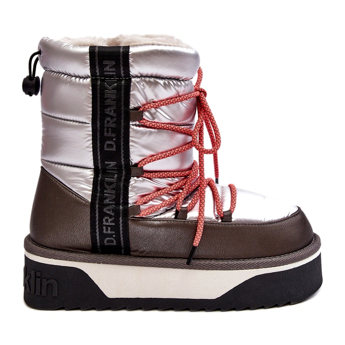 Women's snow boots on a thick vegan sole D.Franklin dfsh371006 silver