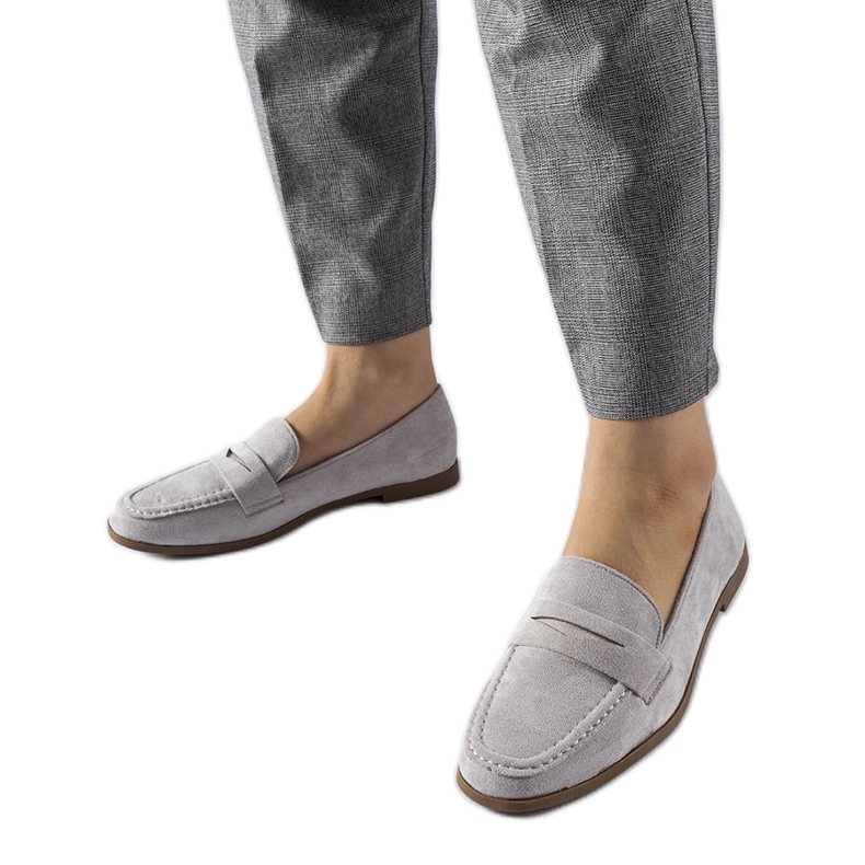 Gray Medford eco-suede moccasins grey