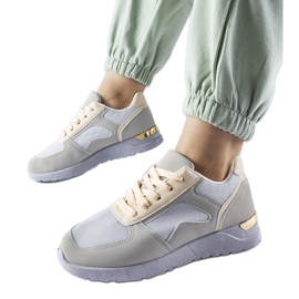 Gray sneakers made of Gallo combined materials grey