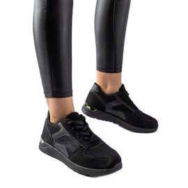 Black sneakers made of Gallo combined materials