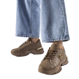 Brown sneakers with a massive sole by Arpaia