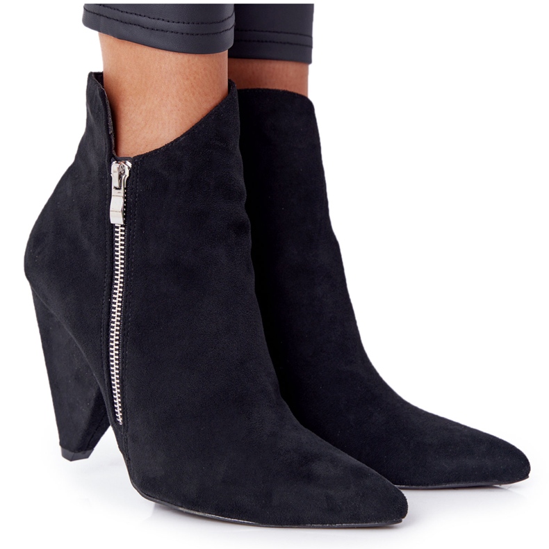 Asymmetrical Boots On High Heel Lu Boo Black