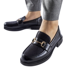 Black moccasins with a Gennaro buckle