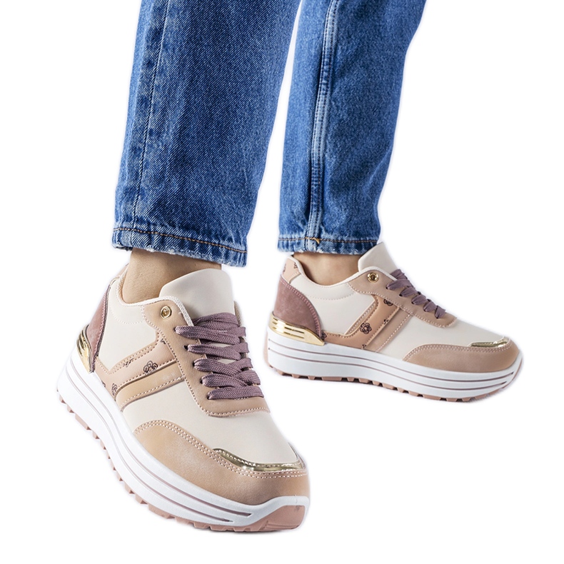 Pink and beige Provinciale platform shoes