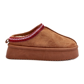 Brown Sylva Slippers With a Thick Sole Made of Eco Suede
