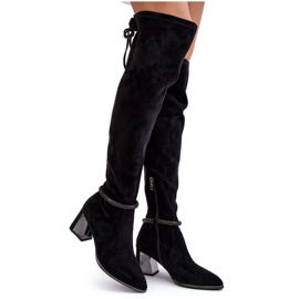 S.Barski Women's Over-the-Knee High Heel Boots D&A MR870-65 Black S.Barski Women's Over-the-Knee High Heel Boots D&A MR870-65 Black