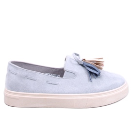 Krauss Gray tassel loafers blue