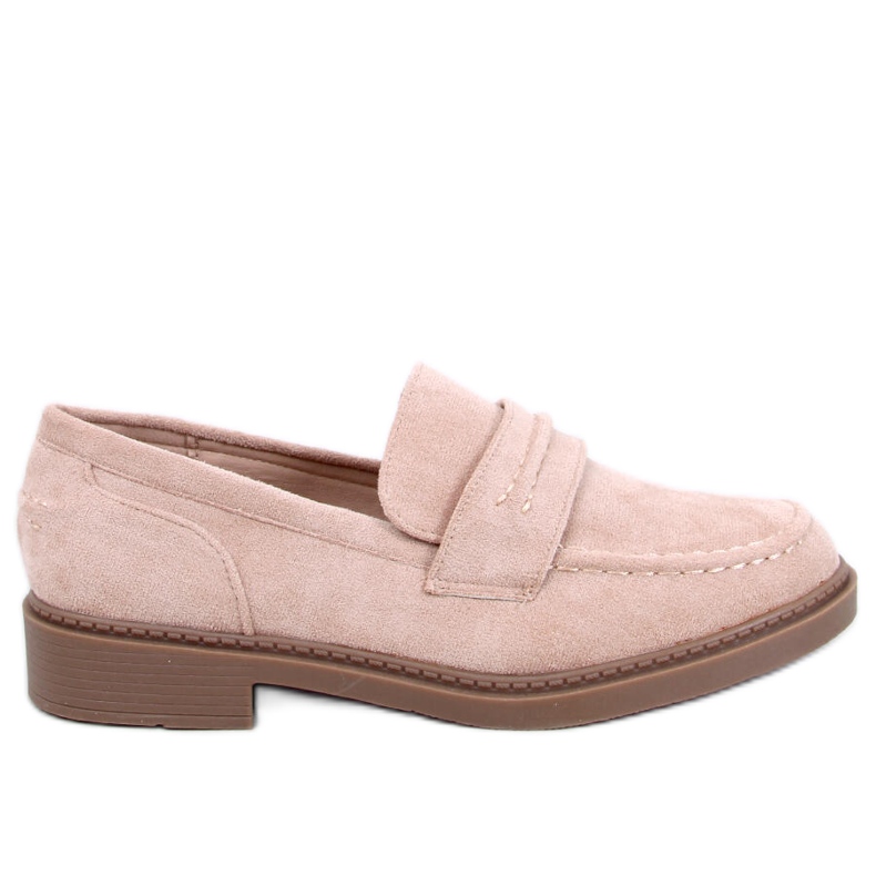 Antye Khaki women's suede moccasins beige