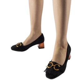 Black high-heeled Basso pumps
