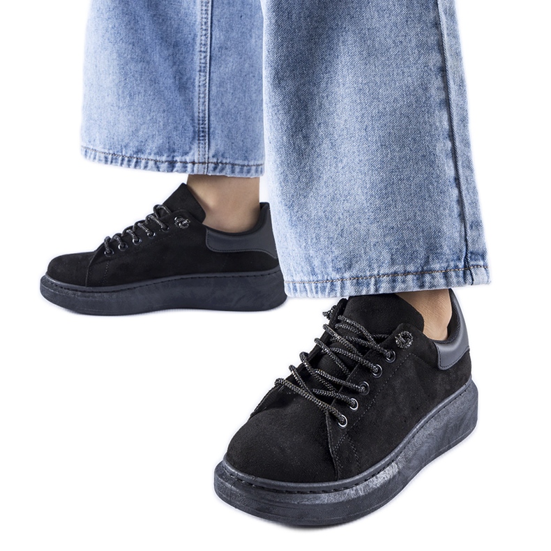 Black Cipriano platform sneakers