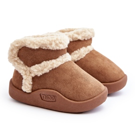 Camel Unitia Children's Velcro Snow Boots brown