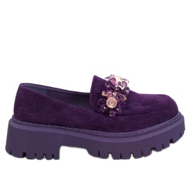 Heidi Purple crystal loafers