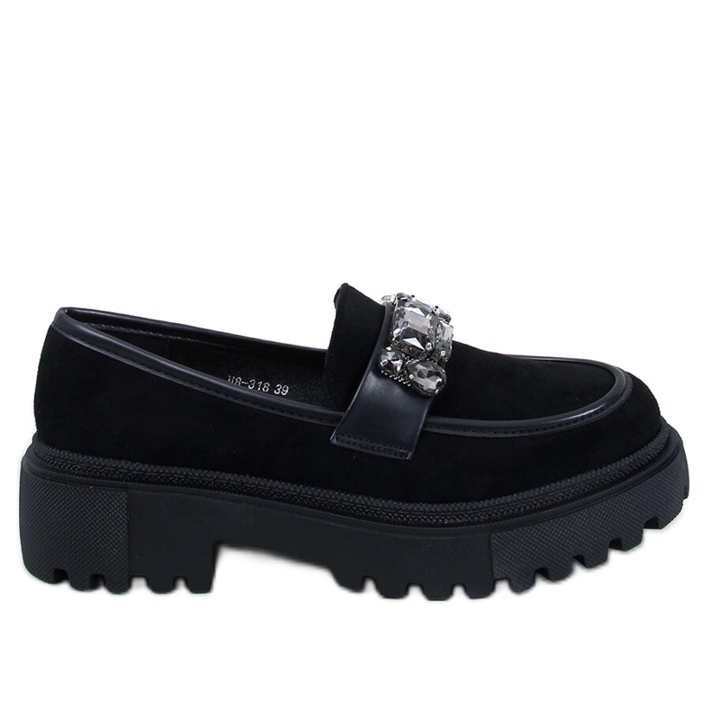 Keters Black platform loafers with stones