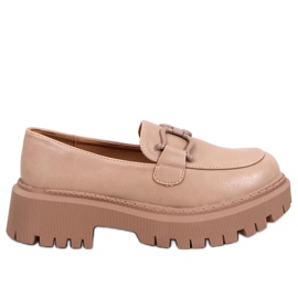 Elken Khaki platform loafers beige