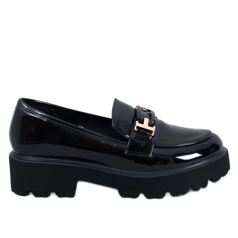 Manff Black patent leather moccasins