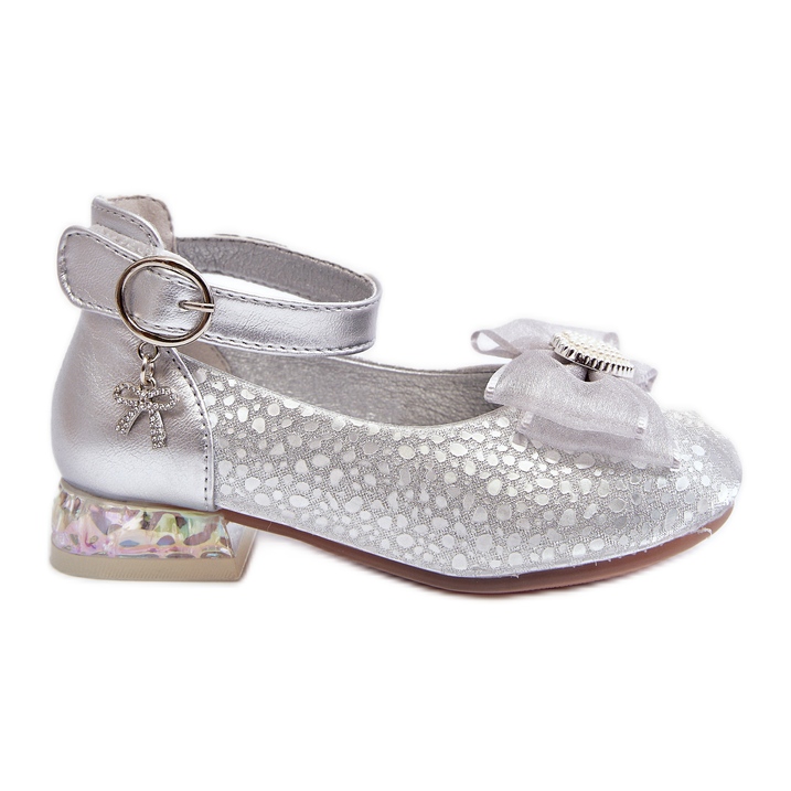 Children's ballerina shoes with a silver bow Nanthea