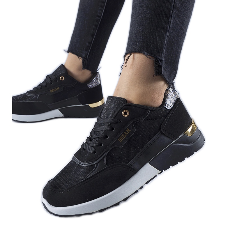Roganzuolo black glitter sneakers