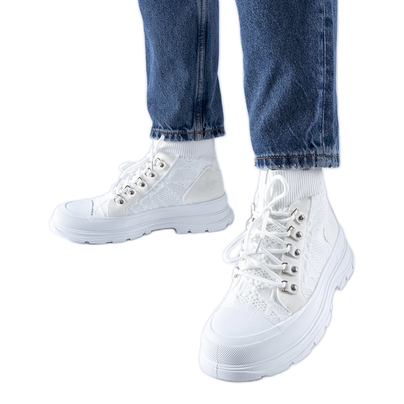 White high-top fabric sneakers by Casalma