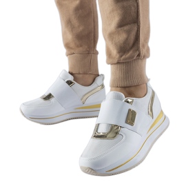 White slip-on sneakers with the Sages platform