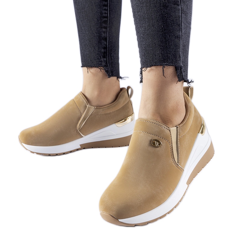 Dark beige Vitale wedge sneakers