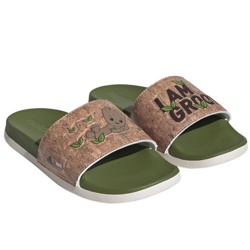 Adidas top green slippers