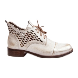 Zazoo 2878 Women's Low Openwork Leather Ankle Boots, Silver Zazoo 2878 Women's Low Openwork Leather Ankle Boots, Silver
