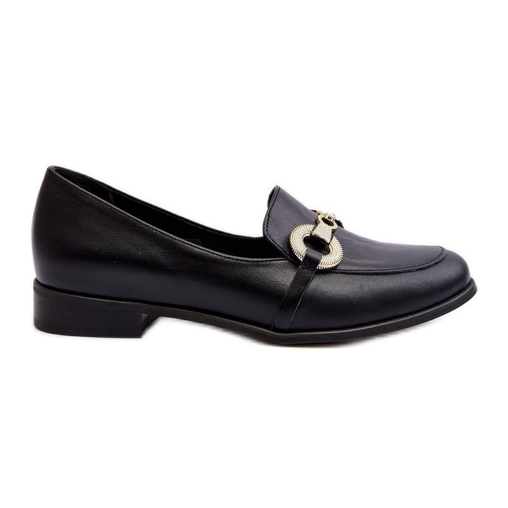 Zazoo 2880 Women's Leather Moccasins With Decoration, Black
