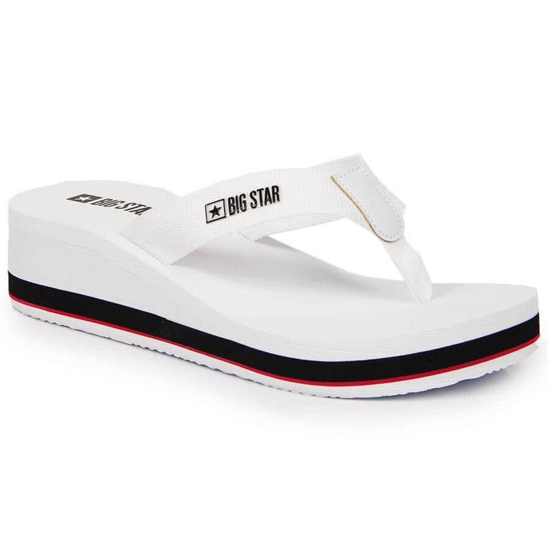 White Big Star JJ274A333 wedge flip-flops