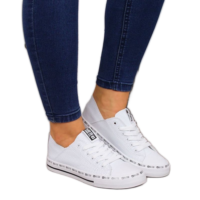Big Star W FF274024 white openwork sneakers