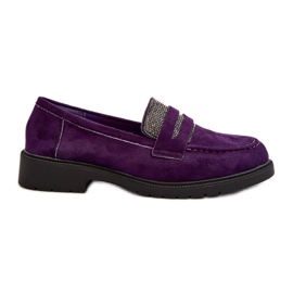 Women's Embellished Purple Moccasins by Dananei