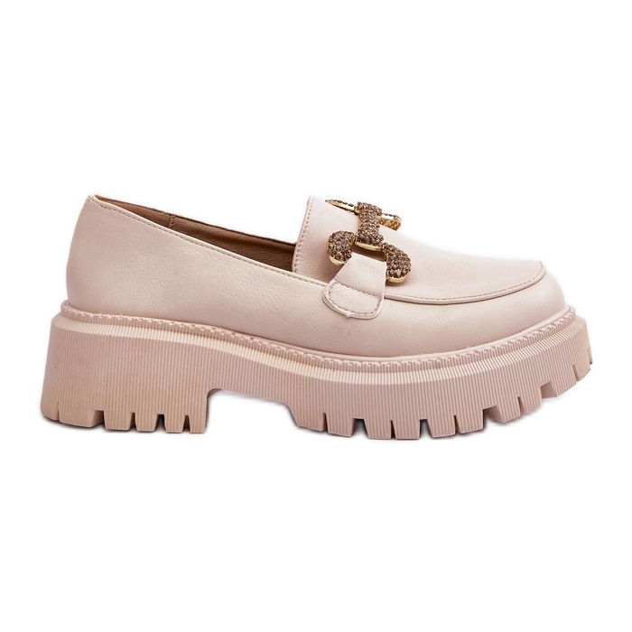 Women's Moccasins With Decoration, Light Beige Gargi Women's Moccasins With Decoration, Light Beige Gargi