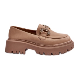 Women's Moccasins With Decoration, Dark Beige Gargi