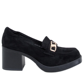 Corinai Black high-heeled loafers