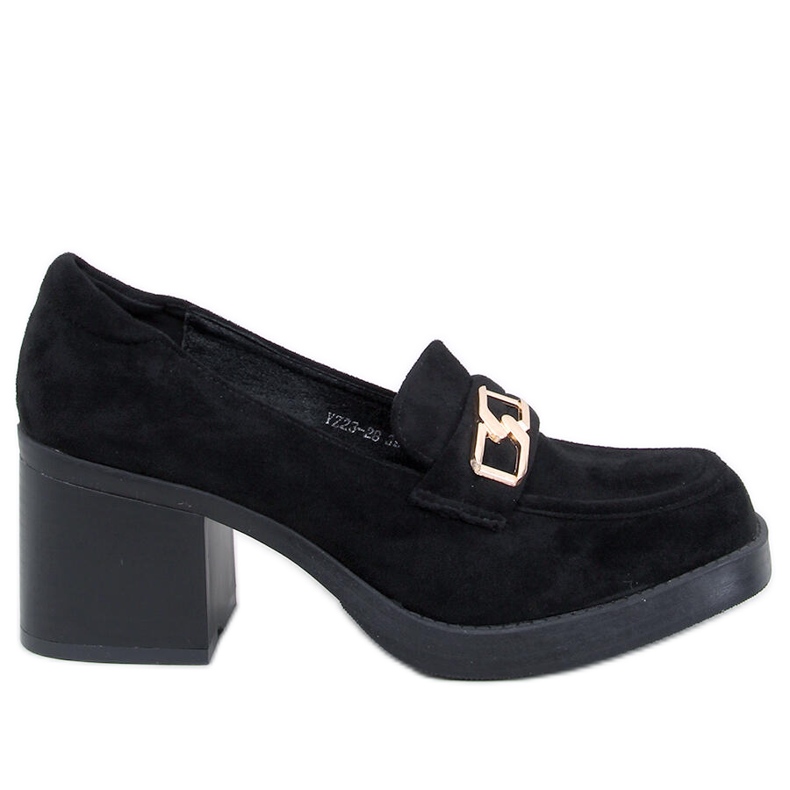 Corinai Black high-heeled loafers