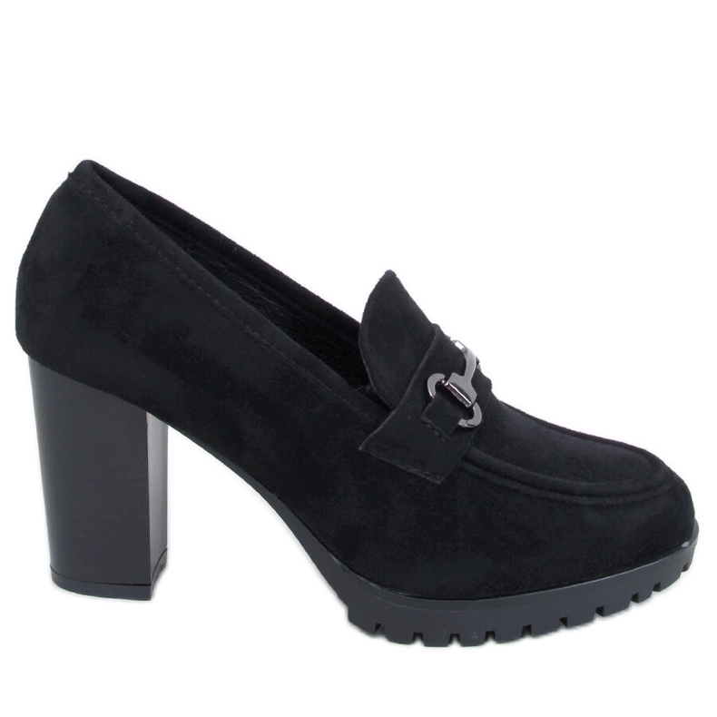 Desira Black high-heeled loafers